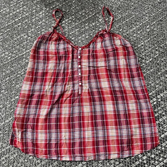 Ardene Tops - Ardene | Pink Plaid Lightweight Tank